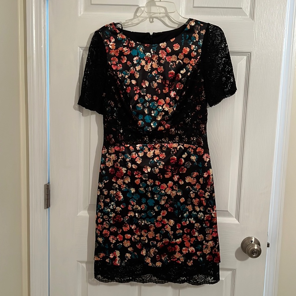Black Floral Patterned Formal Attire Dress - 6 - Ivy + Blu